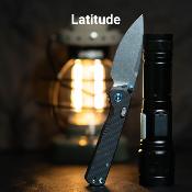 J1975BK — Couteau CJRB Latitude Lame Acier AR-RPM9 Drop Point Stonewash Manche G10 Noir Top Linerlock Flipper - Livraison Gratuite