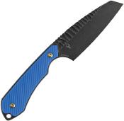 KG019A4 — Couteau Kansept Knives Valk Fixed Blade Lame Acier Nitro V Reverse Tanto BlackWash Manche G10 Bleu Étui Kydex - Livraison Gratuite