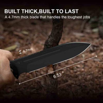 KI1103A2 Kizer Drop Bear Fix 7 – Couteau Bushcraft Lame Acier 1095HC Black Manche Black G10 étui kydex - Livraison Gratuite