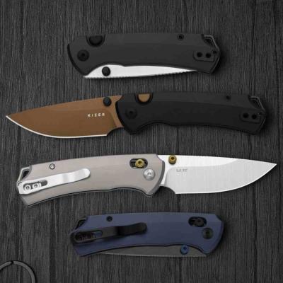 KI34902CDA1 Kizer T1 |  Couteau Pliant Lame Drop Point Acier M390 Satin | Manche Titanium Clutch Lock - Livraison Gratuite