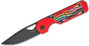 KIV3634SA2 Couteau Kizer Mini Militaw G10 Rouge & Arc-en-Ciel Lame Acier Nitro-V - Livraison Gratuite