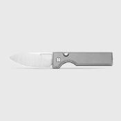 KIV3708A1 Couteau Kizer Little Ringbo | Lame Drop Point Acier AEB-L Satin | Manche Grey Aluminum Button Liner Lock - Livraison Gratuite