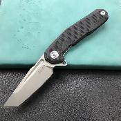 KUB237A Couteau Kubey Carve Nest Lame Tanto D2 Finition Sablée Manche G10 Noir Linerlock Bearing - Livraison Gratuite