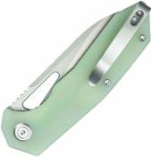 KUB291M Kubey Vagrant  - Couteau Liner Lock Lame Sheepsfoot Acier 14C28N Manche G10 Jade - Livraison Gratuite