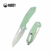 KUB291M Kubey Vagrant  - Couteau Liner Lock Lame Sheepsfoot Acier 14C28N Manche G10 Jade - Livraison Gratuite