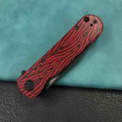 KUB371F Kubey Neo  – Couteau Pliant Outdoor, Lame Clip Point AUS-10 Blackwashed, Manche G10 Rouge/Noir, Liner Lock - Livraison Gratuite