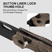 Ki348829BSA2 Kizer C01C 2.9 BS – Couteau Lame Acier Elmax Black Sheepsfoot Manche Norplex Brown Button Lock – Livraison Gratuite