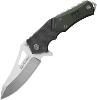 LKN222 — Couteau Lansky Responder X9 Lame Acier 12C27 Satiné Drop Point Manche G10 Noir Vert Linerlock Clip - Livraison Gratuite