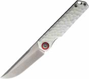 MAXMM482B Couteau Maxace Baby Racoon V | Lame Acier 10Cr15CoMoV Satin | Manche G10 Blanc | Livraison Gratuite