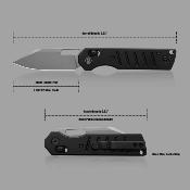 MGR822ABK Couteau pliant Miguron Gatov | Lame Acier D2 Manche aluminium PVD noir Verrouillage cross-bar - Livraison Gratuite