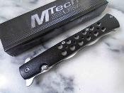 MTA2042WB MTech Kriss– Couteau Lame Acier 3Cr13MoV Satin Manche Aluminium Black A/O Linerlock Wavy Blade Clip – Livraison Gratuite