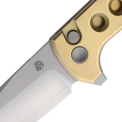 NMB2403B Couteau NORTH MOUNTAIN BLADE Chop 2 Lame Acier SLD-Magic San Mai Tanto Manche Aluminium Bronze Button Lock - Livraison Gratuite