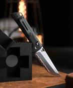 NMB2418BK5 North Mountain Blade Chop – Couteau pliant Crossbar Lock Lame Acier SLD/Copper Damascus Tanto Manche Black G10 - Livraison Gratuite