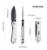 NUKS131007 Couteau NUKNIVES Kumpanter Lame Acier D2 Manche G10 White Liner Lock Ball Bearing - Livraison Gratuite
