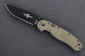 ON8871OD Ontario RAT Model 1A A/O – Couteau Pliant Lame Drop Point Acier AUS&#8209;8 Manche G10 Vert OD Linerlock - Livraison Gratuite