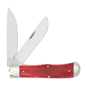 QRSB206L Queen USA Jumbo Trapper Red Bone – Couteau Pliant Traditionnel Lame 1095 Carbone Manche Os Liner Lock - Livraison Gratuite