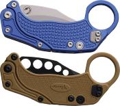 REA125 Set de 2 Karambits Reate Knives EXO-K Blue Lame Acier N690 + Trainer - Livraison Gratuite