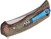 REA191 Reate Knives PL-7 – Couteau lame Acier Nitro-V Trailing Point Manche Micarta Red/Black Verrouillage Pivot Lock Clip Titane - Livraison Gratuite