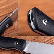 RS3721S Real Steel Bushcraft Plus II – Couteau Lame Fixe Acier 14C28N Scandi Manche G10 Black Housse Cuir – Livraison Gratuite 