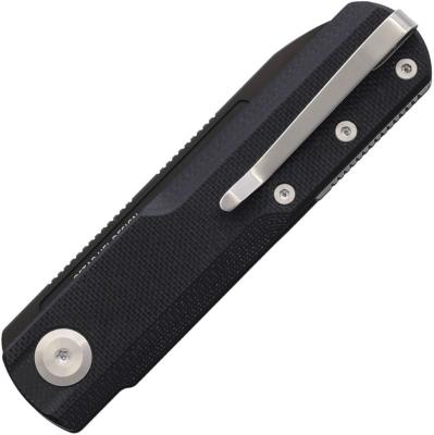 RS7801SB — Couteau Real Steel G-Tanto Lame Acier Nitro-V Tanto PVD Noir Manche G10 Noir Ball Lock - Livraison Gratuite