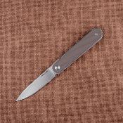 RS8061BC Real Steel Iris Coyote – Couteau Pliant Liner Lock | Lame Drop Point 12C27 Satinée | Manche G10 - Livraison Gratuite