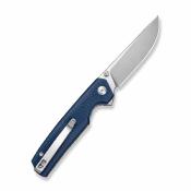 S251123 — Couteau Pliant Sencut Stria Lame Acier D2 Satiné (59-61HRC) Manche Plaquettes Blue Canvas Micarta Flipper Thumb Stud Livraison Gratuite