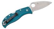 SC262SBLK390 Couteau Spyderco LeafJumper Blue Lame Acier K390 Serr Made Japan - Livraison Gratuite