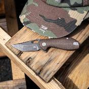 SKW67506 Skallywag Mudskipper Brown | Lame Tanto Modifiée Acier 14C28N | Manche Micarta Brun | Liner Lock | Clip Livraison Gratuite