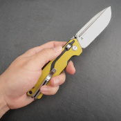 SRM7228LGW Couteau SRM Knives 7228L Yellow Ambi Lock Lame VG-10 - Livraison Gratuite