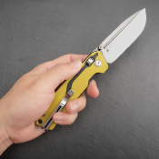 SRM7228LGW Couteau SRM Knives 7228L Yellow Ambi Lock Lame 10Cr15CoMoV - Livraison Gratuite