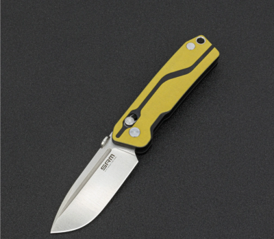 SRM7228Y Couteau SRM Knives 7228 Yellow Ambi Lock Lame D2 - Livraison Gratuite
