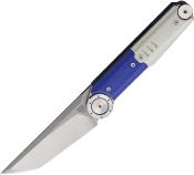 STEDG2303 Stedemon NOC DG23 Tanto – Lame Acier 440C Manche G10 Bleu/Blanc Clip Coffret - Livraison Gratuite