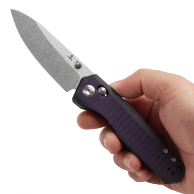 T1105V1 Couteau Tenable Beaver Cross Bar Lock Lame Nitro-V Manche Black/Purple - Livraison Gratuite