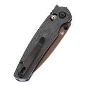 T2109V6 Couteau Tenable Raven Lame Acier 14C28N Rose Gold, Manche Micarta Noir, Verrouillage Cross Bar - Livraison Gratuite