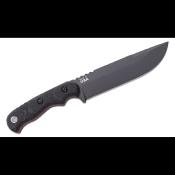 TPTEXXL02 Couteau Fixe TOPS Knives TEX Creek XL Lame Acier 1095 Manche Micarta Noir Étui Cuir Made In USA - Livraison Gratuite
