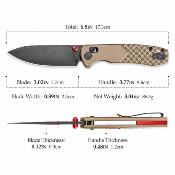TVJM03ZTM Couteau Trivisa Dragonfly-Z | Lame Drop Point Acier M390 | Manche Gold Titanium Axis Lock - Livraison Gratuite