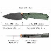 TVJM12GM14 — Couteau Trivisa Hornet Pro-GM Lame Acier 14C28N Drop Point Black Stonewash Manche Micarta Button Liner Lock - Livraison Gratuite