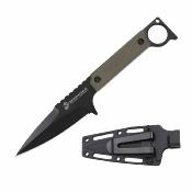USMFIX3005GN Couteau Tactical fixe USMC  | Lame Spear Point  Acier 3Cr13 Manche Green Étui ABS - Livraison Gratuite