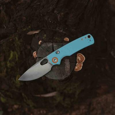 VOSD2608 Couteau Vosteed Porcupine A2608 – Couteau Lame Acier 14C28N Manche G10 Sky Blue Top Liner Lock Clip Réversible – Livraison Gratuite