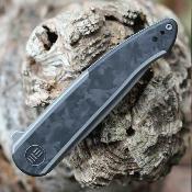 WE200431 Couteau We Knife Smooth Sentinel Fibre Carbone Lame Acier CPM-20CV IKBS - Livraison Gratuite