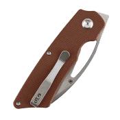B3016a4 Couteau Goblin L Tenable Lame Acier 14C28N Sheepsfoot | Manche Plaquettes Brown Micarta | Liner Lock | Livraison Gratuite