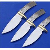 Lot de 3 Lames à Customiser Skinner Drop Point Lame Acier Inox BL013 - Livraison Gratuite