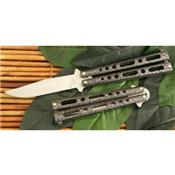 Couteau Papillon Balisong Butterfly Acier Carbone/Inox Manche Métal Made In USA BM005 - Free Shipping