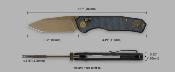 CMB22A CMB Explorer V2 | Couteau Lame Acier 14C28N Gold Drop Point | Manche Micarta | Axis Lock | Livraison Gratuite