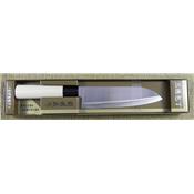 Couteau de Cuisine Japonais Santoku Lame Acier Carbone/Inox Manche Bois Made Japan DCIHH01 - Free Shipping