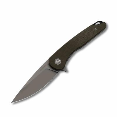 EKC441SGN Couteau EIKONIC Dromas Flipper OD Green Lame Acier D2  Manche Olive Canvas Micarta Linerlock | Livraison Gratuite