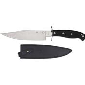 Couteau Spyderco Respect Bowie Lame Acier CPM-154 Manche G-10 Etui Cuir SCFB44GP - Livraison Gratuite