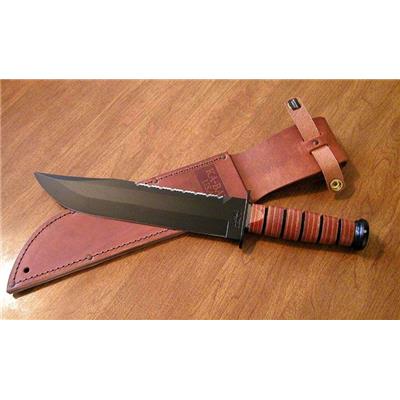 Couteau de Combat Ka-Bar Big Brother Acier Carbone 1095 Manche Cuir Couteaux KABAR Made In USA KA2217 - Free Shipping