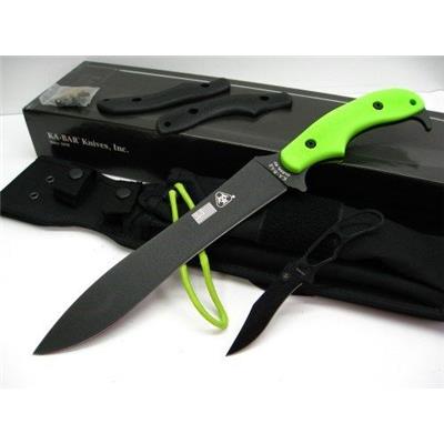Couteau KABAR Green ZOMBIE WAR SWORD Acier SK5 + Couteau Acheron Etui Nylon KA5701 - Free Shipping