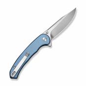 S251023 Sencut Ingot Blue | Couteau Lame Acier D2 Clip Point | Manche Aluminium | Button Lock | Livraison Gratuite